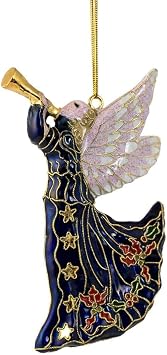 Value Arts Handmade Cloisonne Blue Angel Hanging Ornament