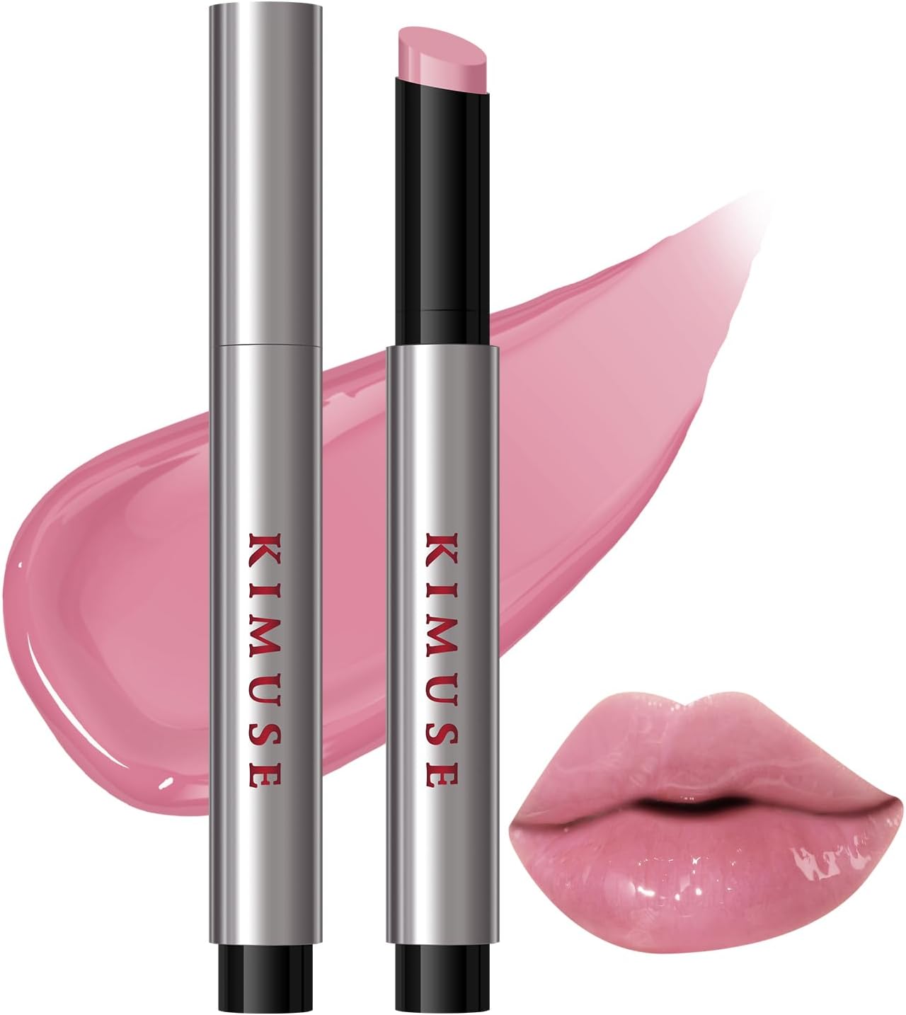 Lip Plumper, Hydrating Korean Lip Gloss, Click Tinted Lip Balm Solid Lipstick for Plumps & Moisturizes, Long-wearing All-in-one Lip Plumping, Gloss, Balm