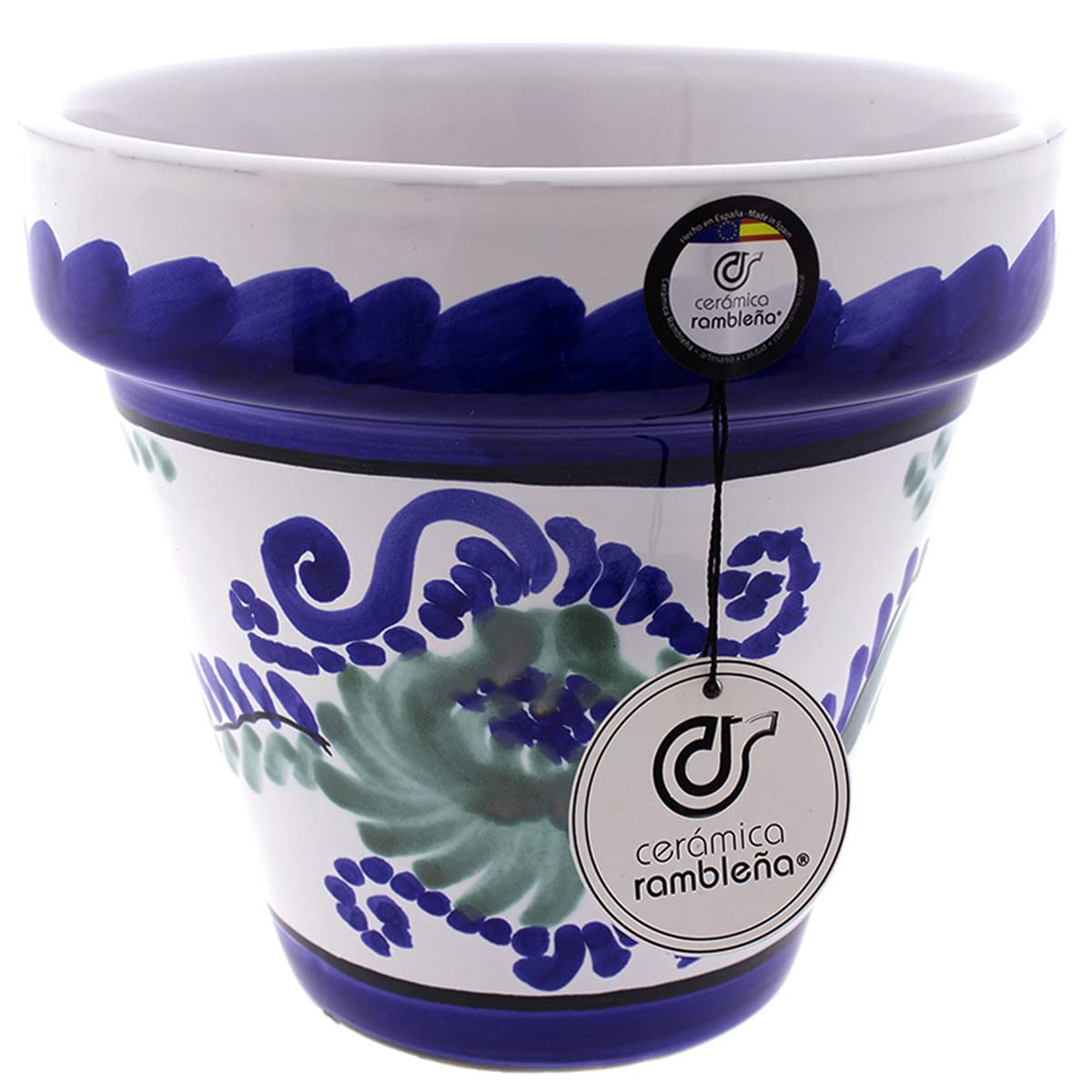 Ceramika RAMBLEÑA | Czerwone doniczki błotne | Doniczki dekoracyjne | Garnki ceramiczne | Garnki zewnętrzne | Grenadyn - D127 | Dekoracja 100% ręcznie robiona | 20x20x18 cm