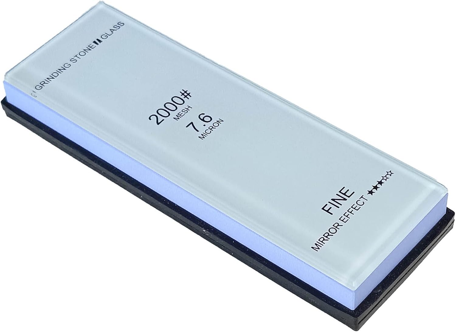 Glass Sharpening Stone with Non-Slip Silicone Base - Whetstone Grit Single Side Wet Honing Knife Sharpener Oilstone for kitchen knife or outdoor knife (10000#)