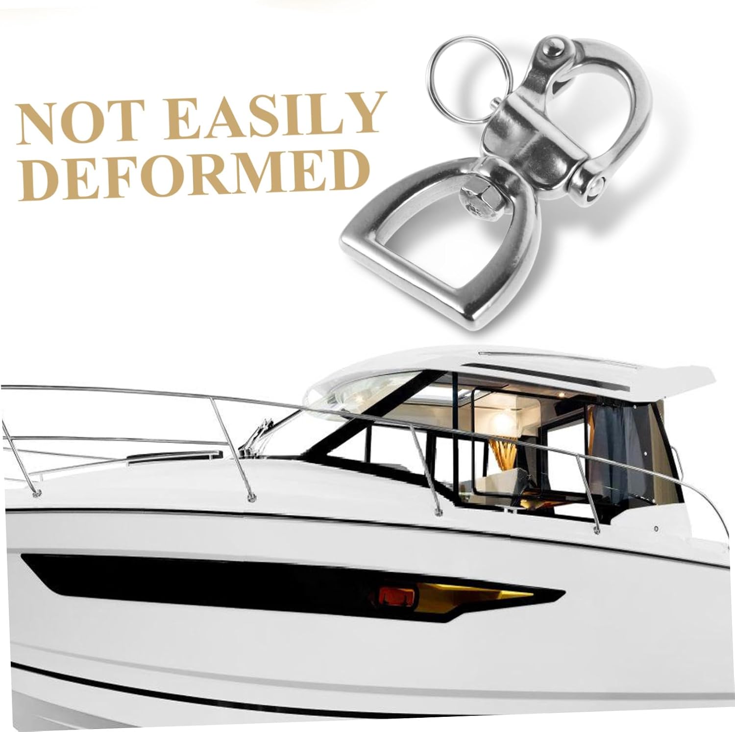 Stainless Steel Rotary Spring Shackle for Yachts Outdoor Use Rotating Buckle for Quick Release Strap Versatile Shackle for Sailboats Camping Adventures
