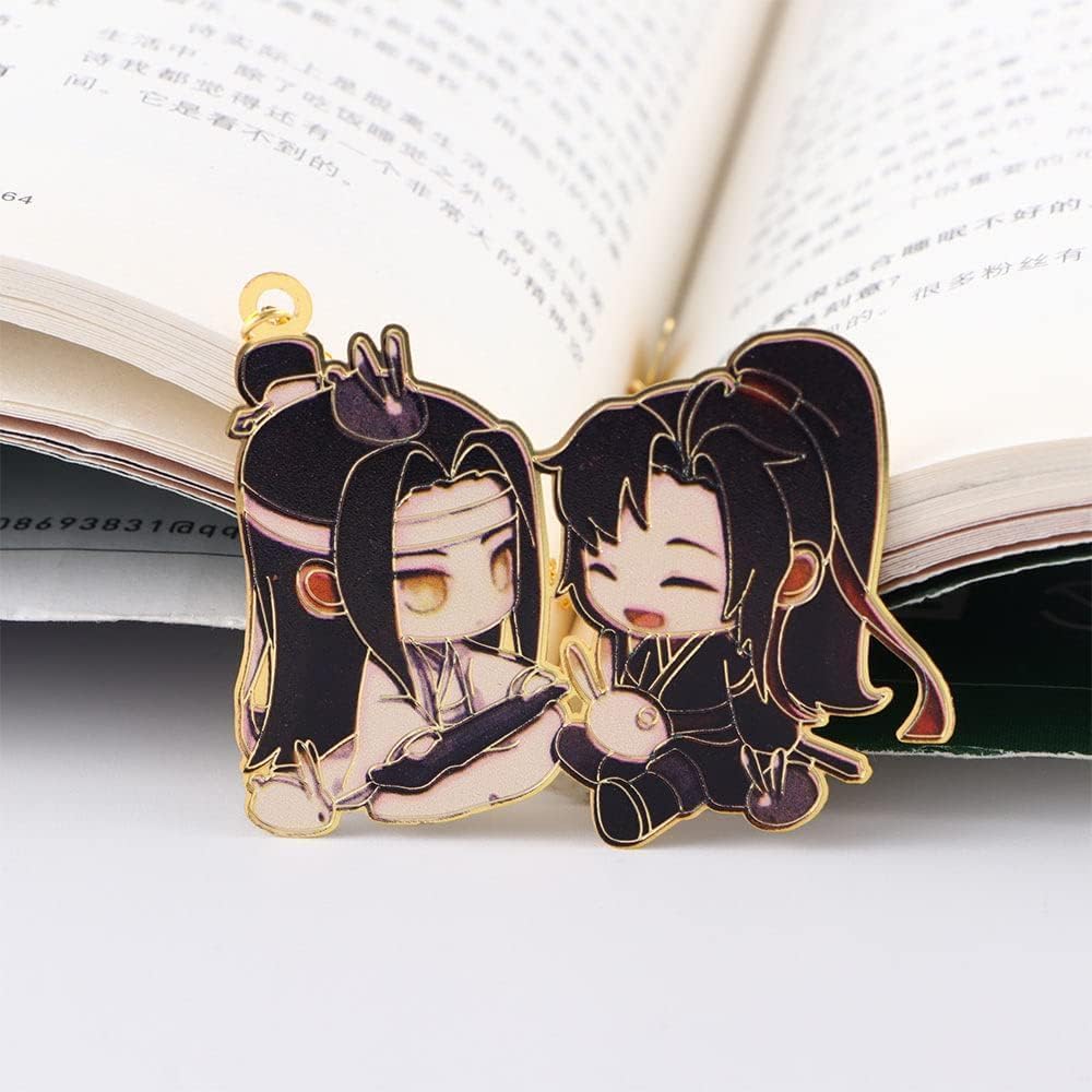 Mo Dao Zu Shi Bookmark, Metal LAN Wangji Wei Wuxian Pendant Book Markers, Wei Wuxian LAN Wangji Metal hollowing Bookmark - Image 4