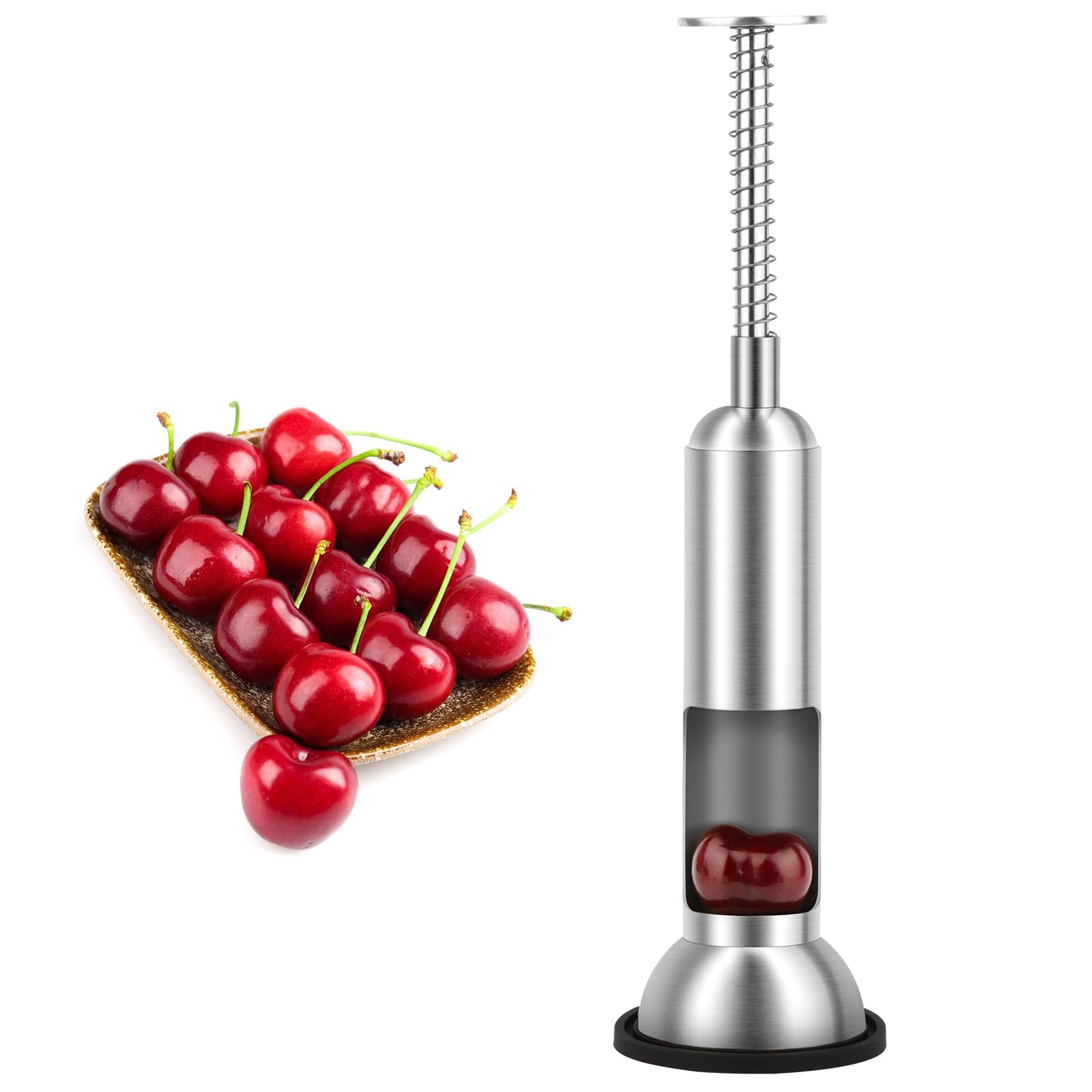 Lntyq 8 Trous Denoyauteur Cerise Carottier Denoyauteur Olives Outil, Dénoyauteur Cerises Carottier Amovible Pour Cerises, Olives, Prunes, Petites Pommes, Petites Poires, Abricots (Rouge