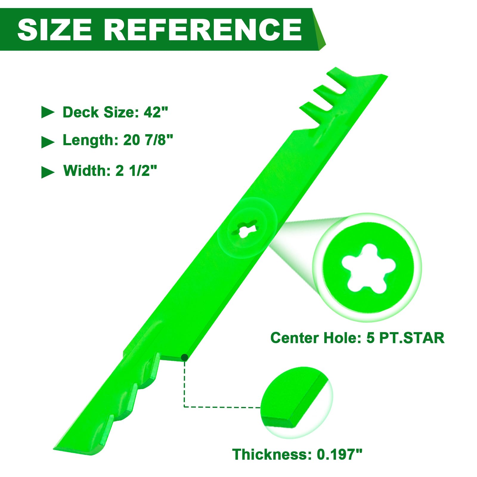 2 cuchillas para cortacésped de 42 pulgadas compatibles con Craftsman Husqvarna Poulan repuesto para 127843 134149 138971 138498 PP24003 Husqvarna 532127842 532134148 532138497