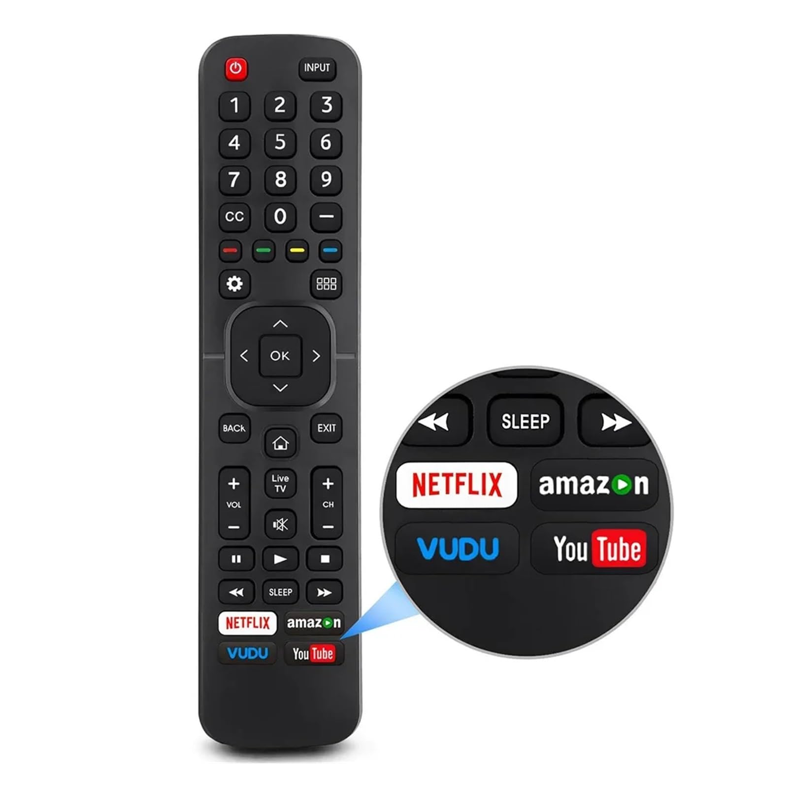 1 telecomando universale for Hisense TV 4K LED HD UHD Smart TV di ricambio EN2A27 EN2A127H EN2A27HT