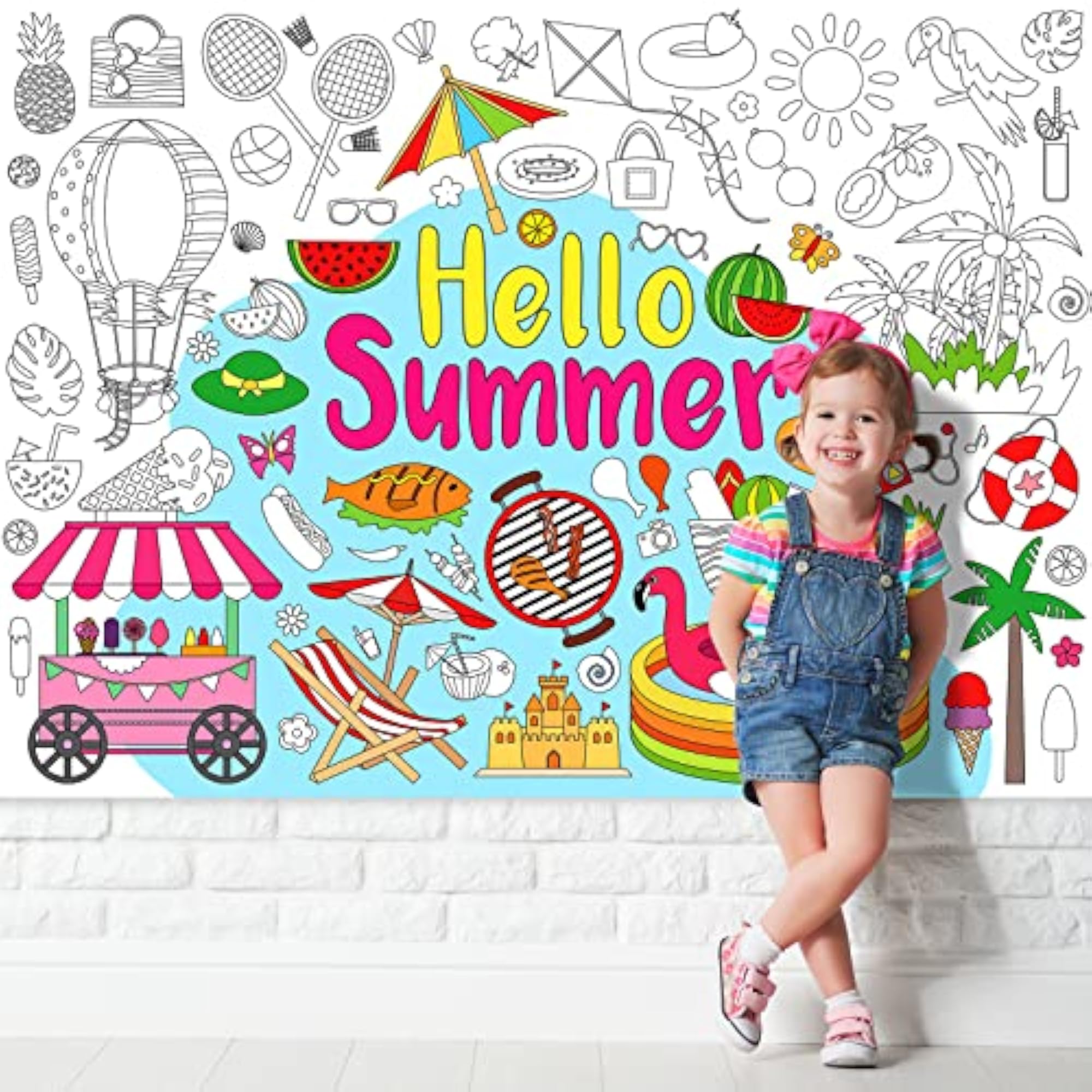 Hello Summer Coloring Poster Giant Coloring Poster