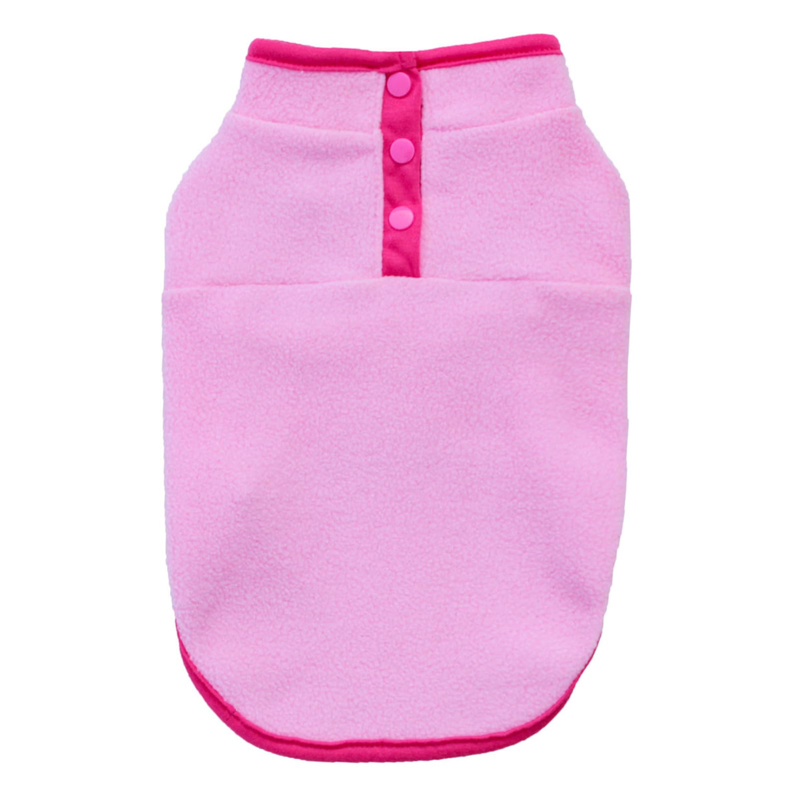 MeiAOBest Pet Clothes, Dog Cold Weather Coat Warm Dog Jumper Soft Fleece Vest Jacket Pullover Costume for Puppies Small Dogs_XL(Pink)
