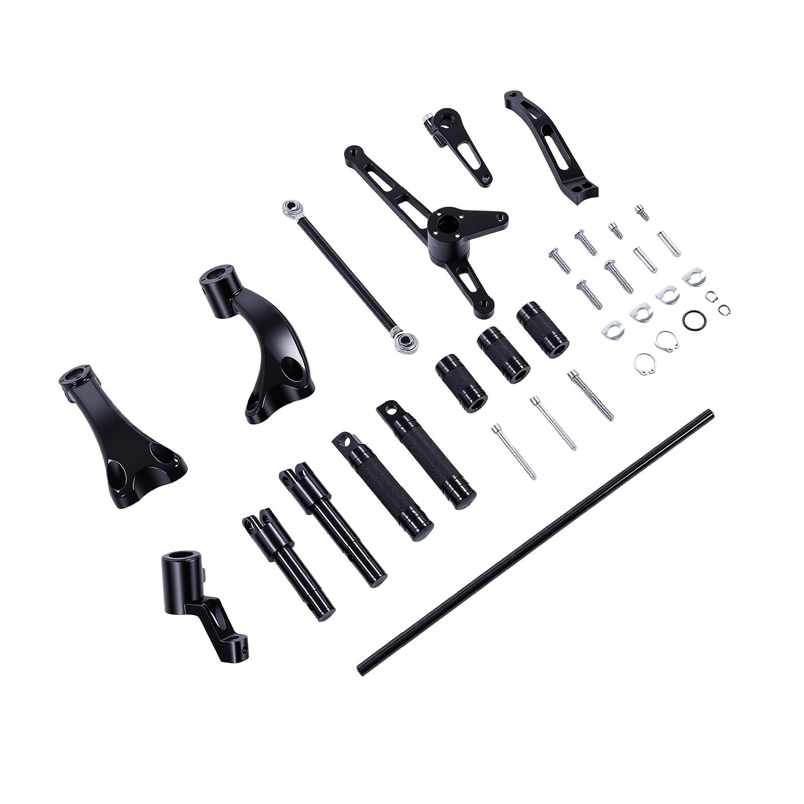 Aramox Przednie Stopnie Nożne, Zestaw 36-częściowy, CNC Aluminum (BLACK)