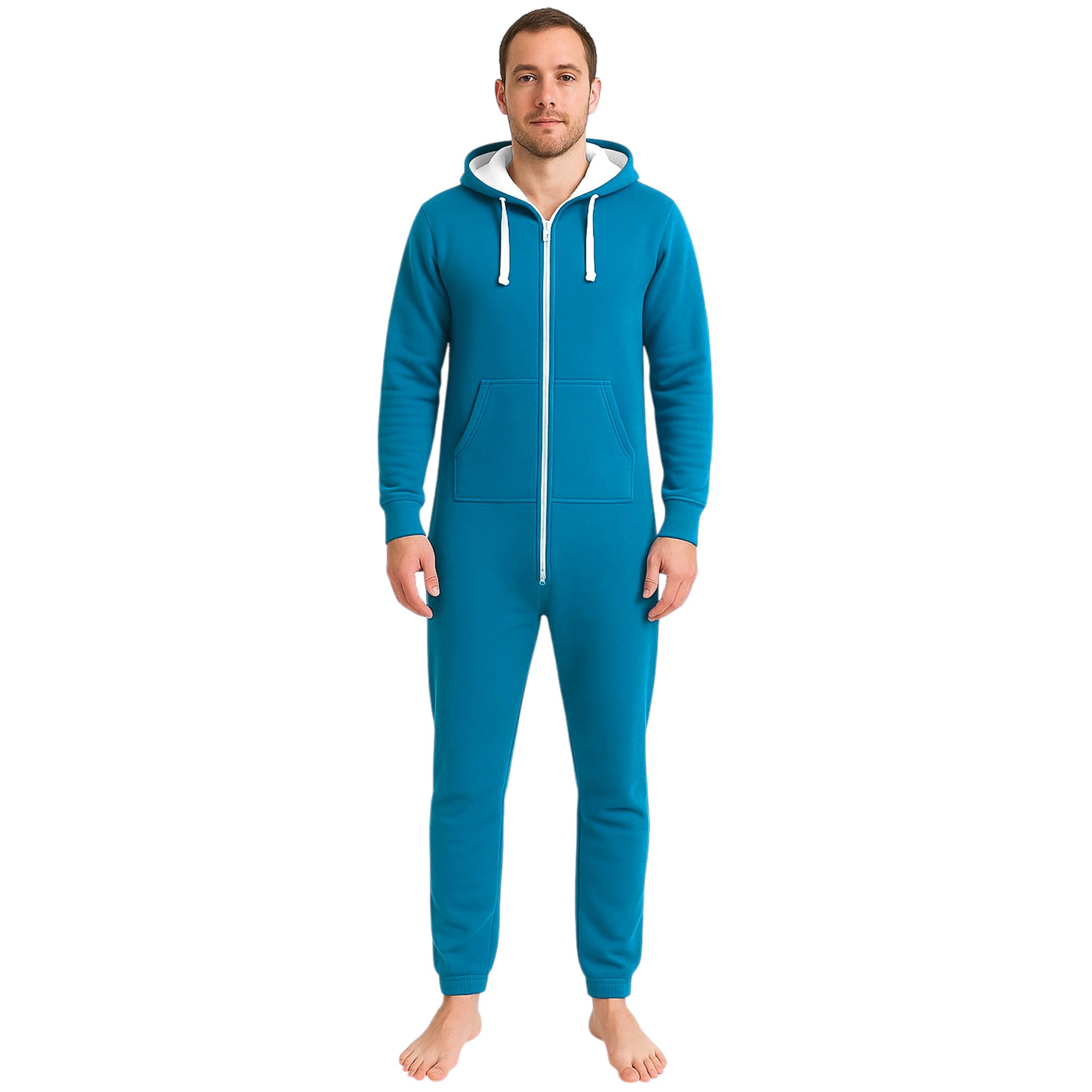 Urban Road Men's Turquoise Unisex Plain Onesie | & Wo All-In-One Lounge-Wear
