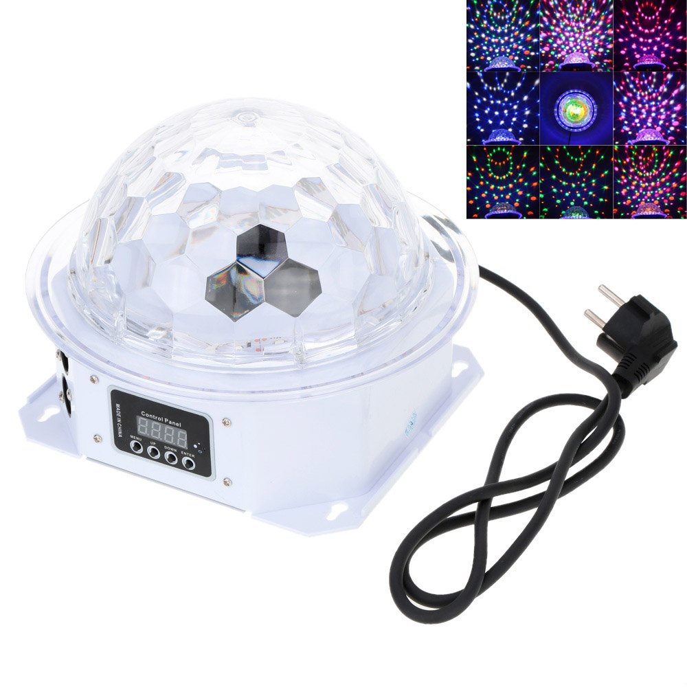 Ubersweet® DMX-512 7 Channels LED Rotating Strobe RGBPYW Magic Ball Effect Par Light Disco DJ Stage-Aztu