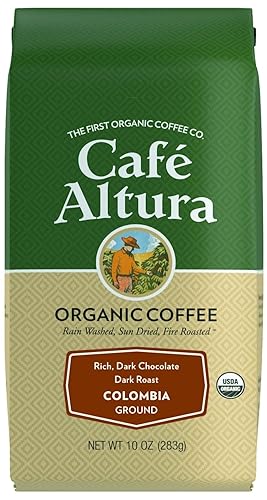 Vista 13 de Café Altura, Colombia, tostado oscuro, orgánico, café en grano entero, bolsa de 10 onzas