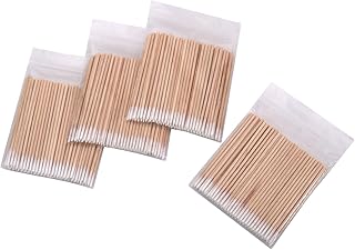 1200pcs Nails Wood Cotton Swab Cleaning 7cm Microbrush Eyelash Sticks Buds Tip Ear Toothpick Makeup Eyebrow Sticks Glue Removing Tattoo Makeup Cosmetics (600PCS)