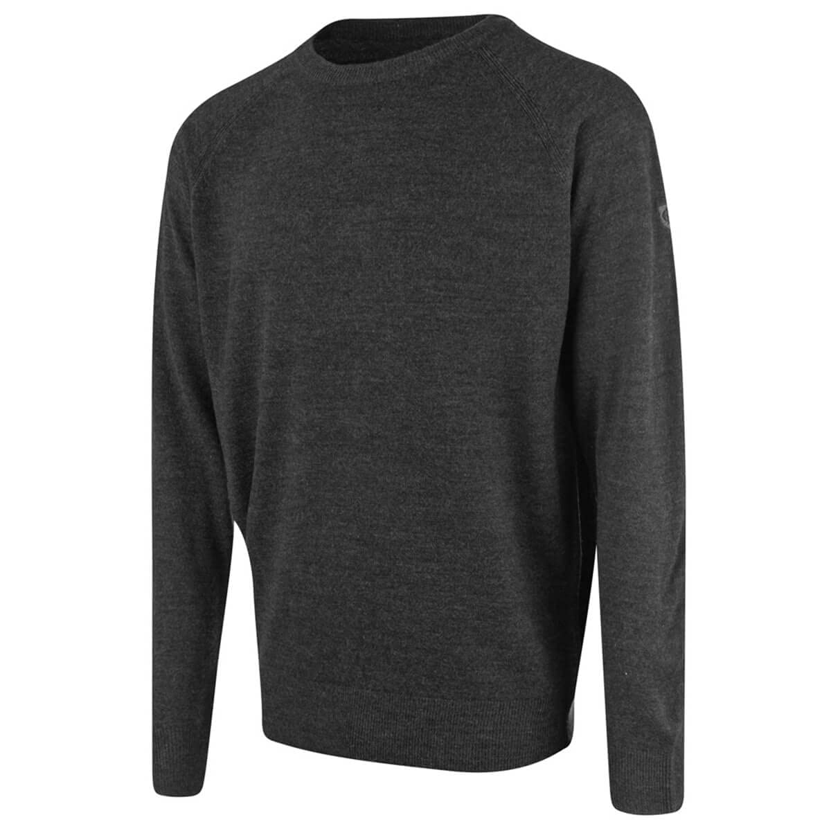 Island Green Men's Dark Charcoal Marl Raglan Sleeve Sweater - Small