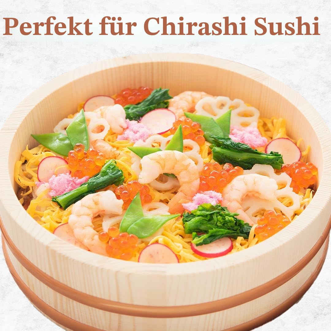 TIKUSAN Hangiri Sushi Reis Rührwanne PP Band hergestellt in Japan Sushi Reisschale Sushi Oke (33 cm)