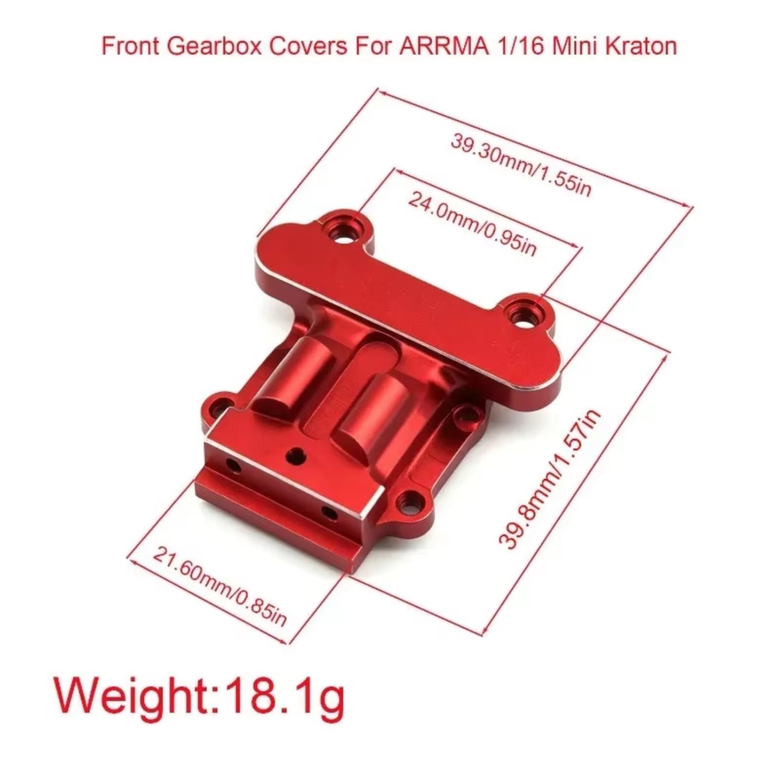 Cubierta Delantera Caja Cambios Aluminio para Arrma para Mini para Kraton 1/16 Control Remoto Actualizaciones Coche Modificaciones Piezas Repuesto Piezas para RC