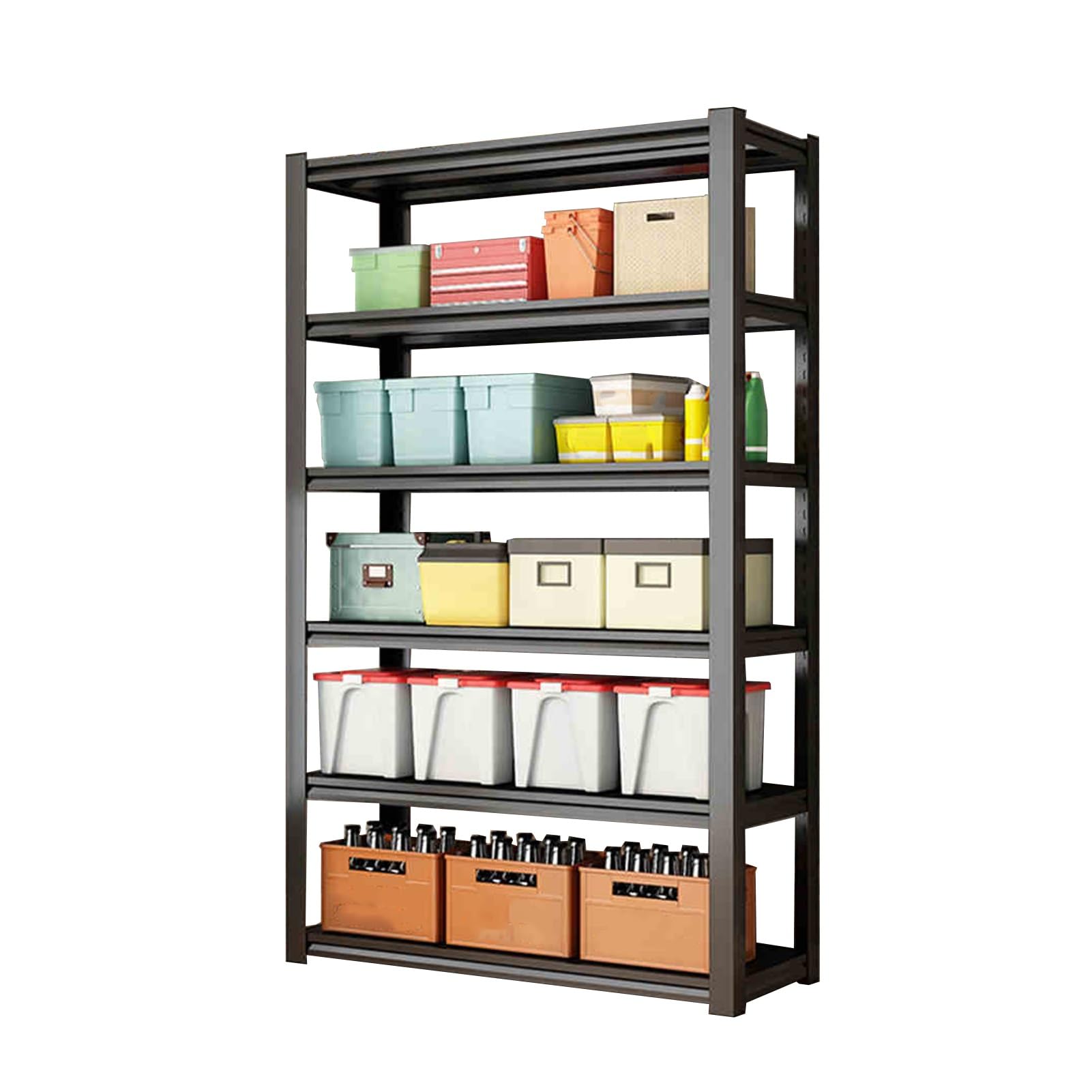 Scaffalatura in acciaio a 6 ripiani, resistente, regolabile, per garage, ripostiglio, cucina, ripostiglio e lavanderia, salvaspazio (L100 x W30 cm)