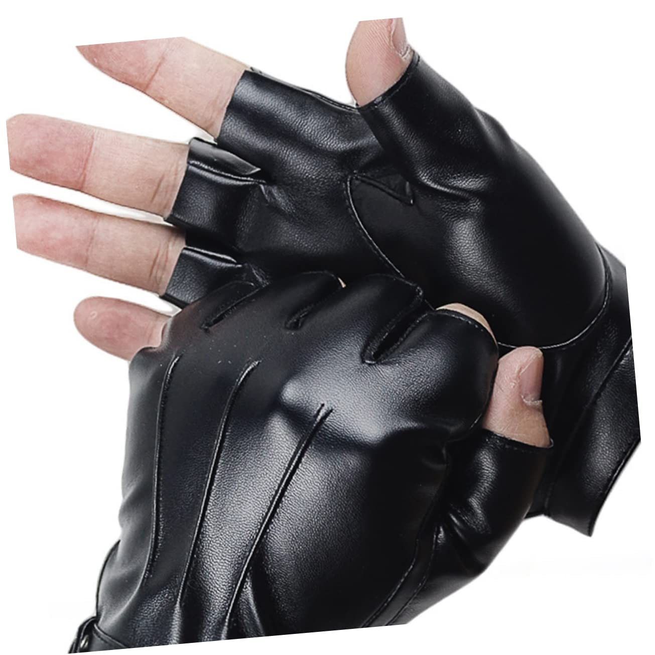 Mipcase Guanti Da Ciclismo A Mezze Dita Guanti Da Bici Da Pesca Senza Dita In Pizzo Da Fitness In Cashmere Da Fitness In Pelle Coprimani Sportivi Neri