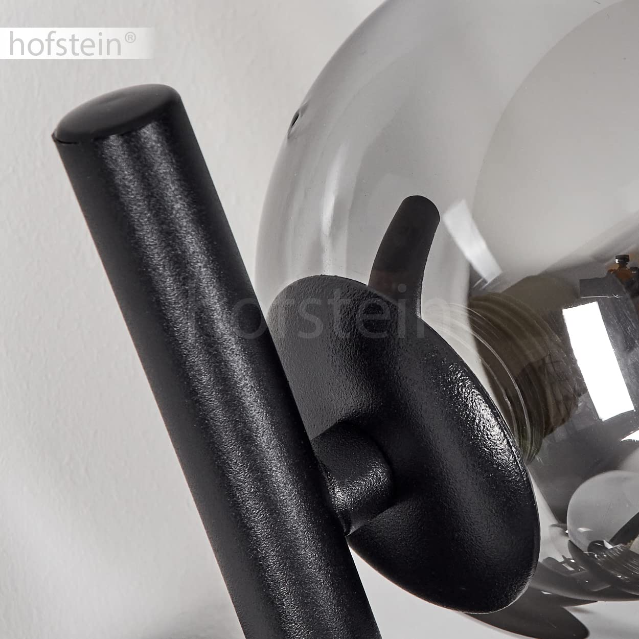 HOFSTEIN Wandleuchte Chehalis, Wandlampe aus Metall/Glas in Schwarz/Rauchfarben, Leuchte im modernen Design, mit runden Schirmen aus Glas, 3-flammig, 3 x G9, Wohnzimmer, Schlafzimmer, Esszimmer