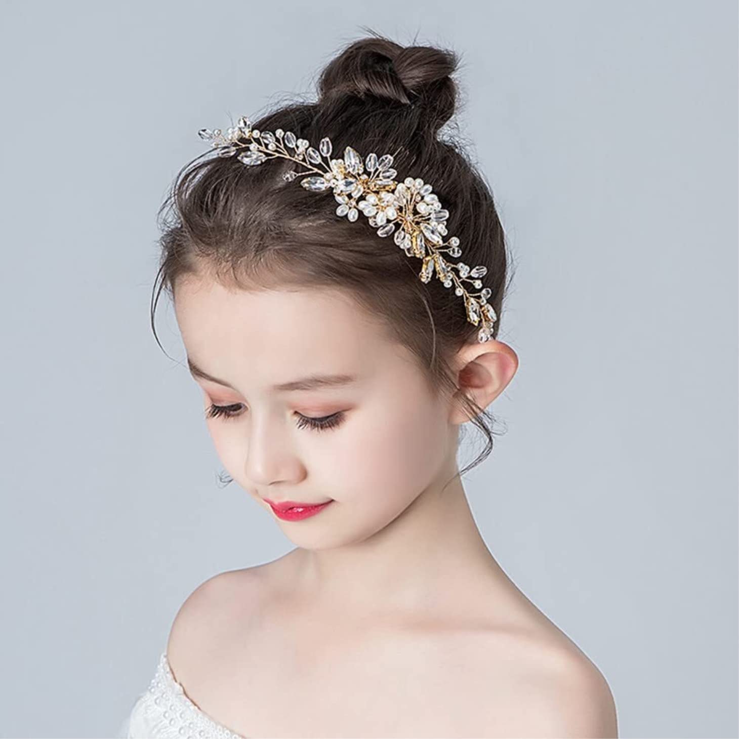 Grzebień do Włosów Biżuteria korona dla kobiet kryształowe grzebienie do włosów Rhinestone Pearl grzebień do włosów dla nowożeńców kobiety biżuteria do włosów ślub Ozdób do Włosów(Gold)