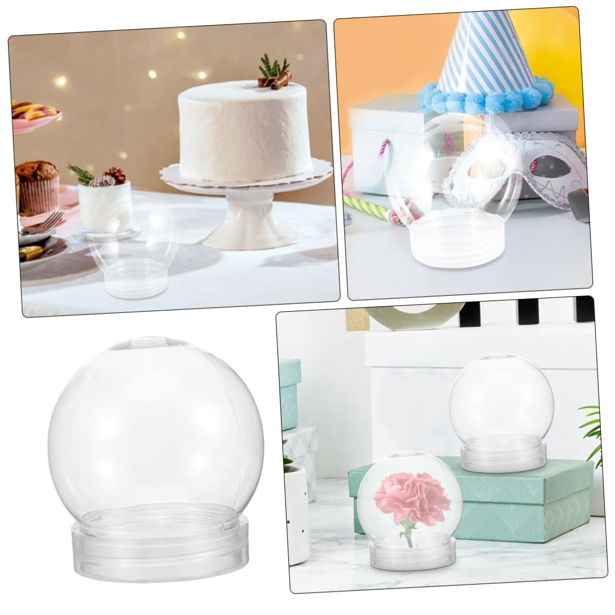 Zerodeko 30 Pz Palloncino in Plastica Trasparente Palla di Neve Natalizia Fai da Te Globo di Neve Fatto in Casa Globo di Neve di Natale Globo di Neve Riempibile L'animale Domestico