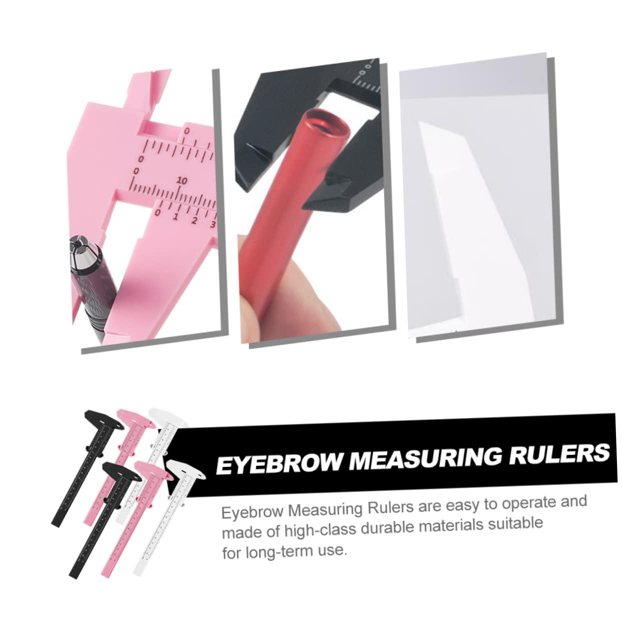 NULYLU Professional Eyebrow Ruler Pocket Calipers for Measuring Shaping Plastic Eyebrow Calipers