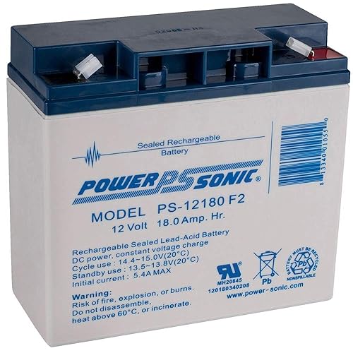 Power Sonic PS-12180-F212V 18Ah SLA baterĂa con terminal de F2 Power Sonic PS-12180-F212V 18Ah SLA baterĂa con terminal de F2