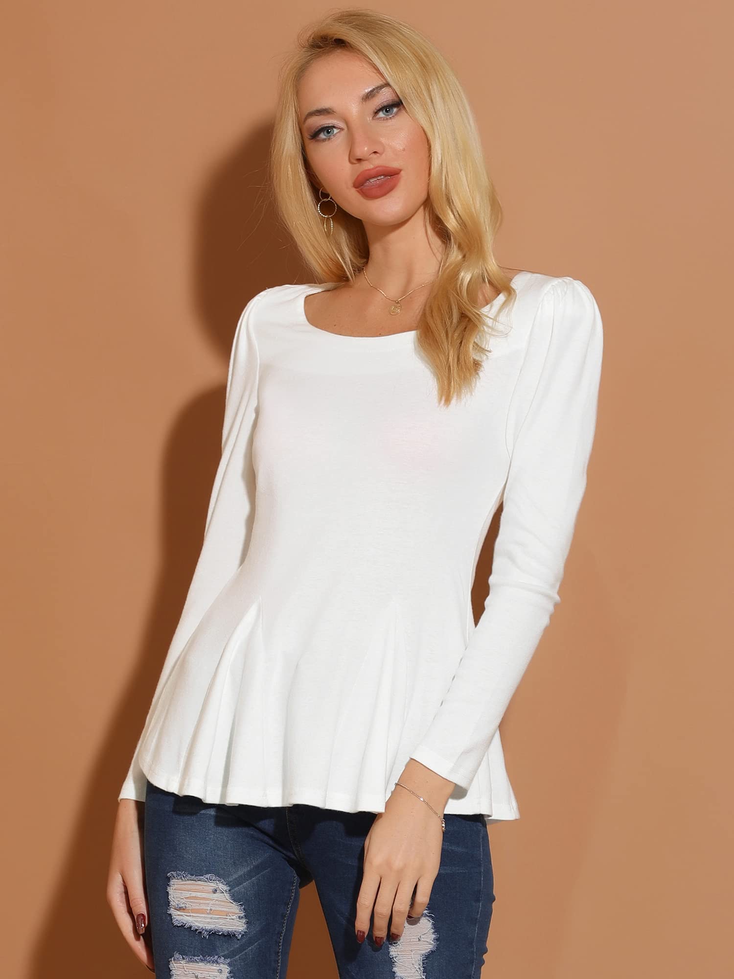 Allegra K Peplum Shirt Chemisier Femme