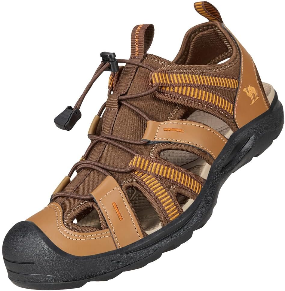 CAMEL CROWN Men's Waterproof Hiking Sandals Closed Toe Water Sandals Athletic Sport Sandals Summer Sandal Beach sandals for Outdoor