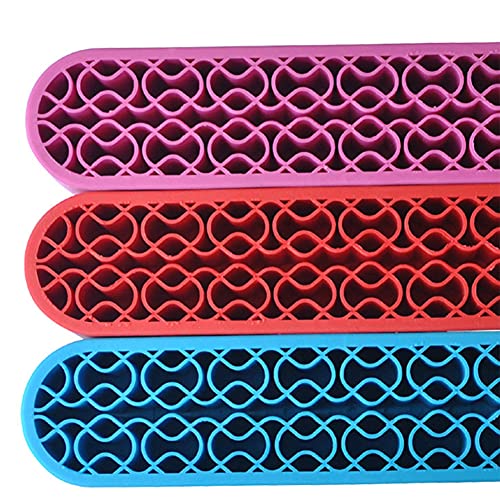 Image of AKOAK 1 Pack Silicone Makeup Brush Holder, Cosmetics Storage Box Desktop Finishing Container, Painting Pen Holder Sewing Craft Organizer (Red)
