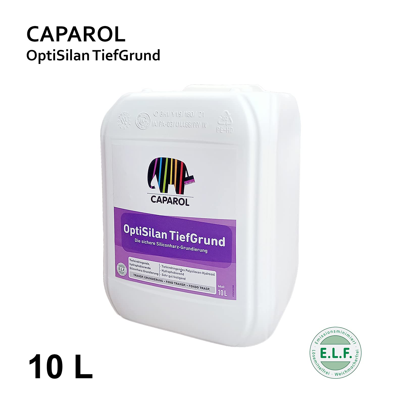 CAPAROL OptiSilan TiefGrund I Siliconharzgrundierung für innen und außen I Tief eindringend I Hydrophobierung I Putz I Mauerwerk I Beton I Gipskarton I 10L