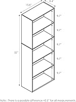 Vista 174 de Furinno - Estantería de cubos de 5 niveles serie Luder para libros y almacenamiento, color negro