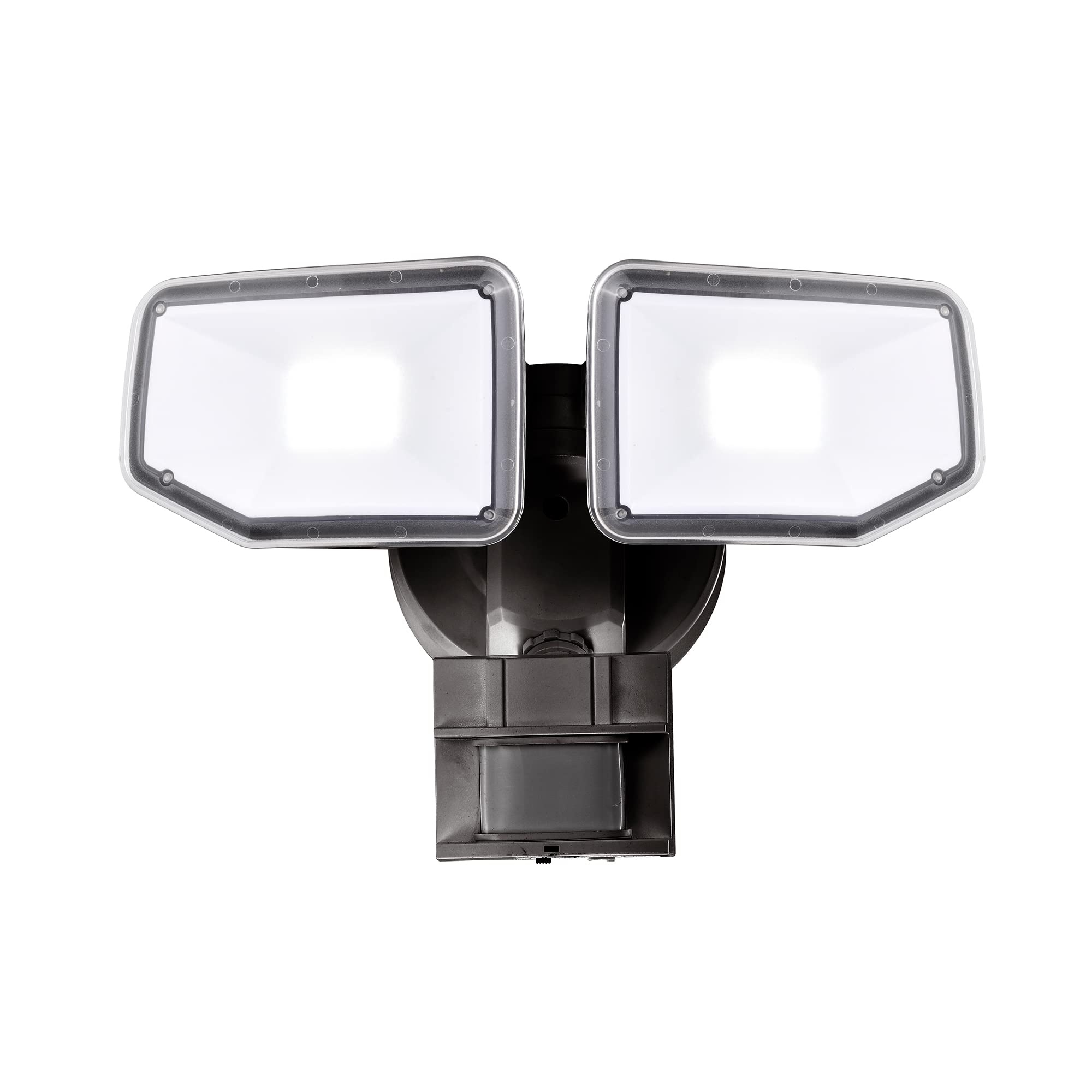 AWSENS 40W LED Security Lights Motion Sensor Light Outdoor, 180 Degree, 4000 LM, 5000 K, ETL Water Resistant, Clear 2 Head Motion Detector Flood Light for Garage, Yard (Bronze)