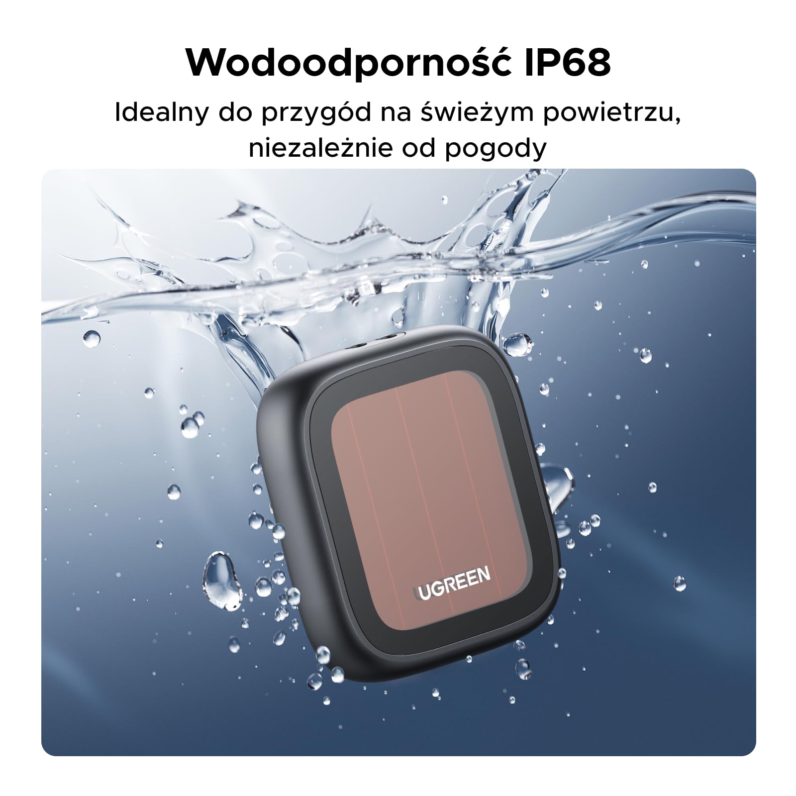 UGREEN FineTrack Pro Solar Finder, lokalizator kluczy kompatybilny z Apple Find My (tylko iOS), tracker do kluczy, bagażu, walizek, paszportów, Bluetooth tracker z energią słoneczną