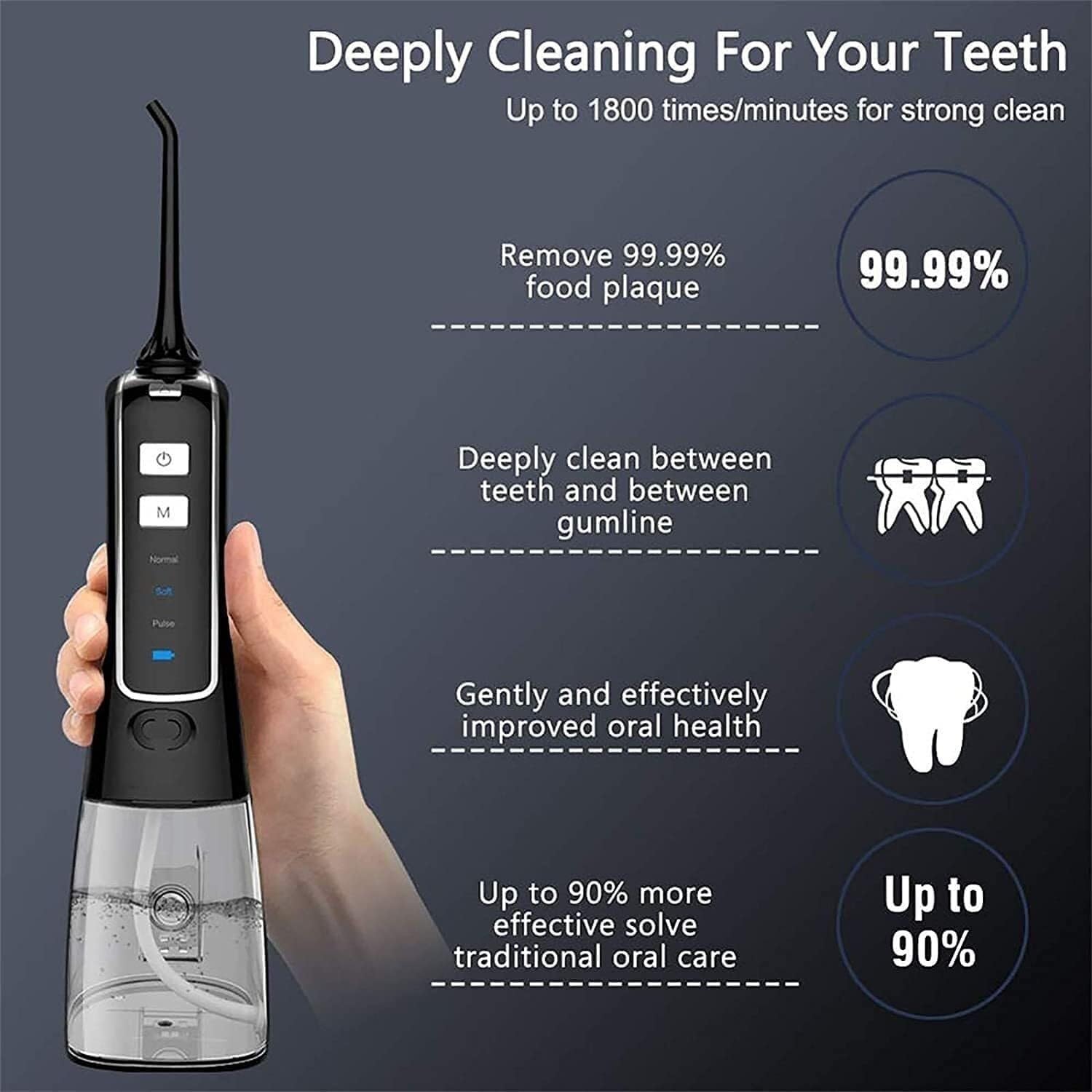 Hydropulseur Dentaire Domestique, détartreur, hydropulseur électrique, de Voyage Intelligent et Rechargeable
