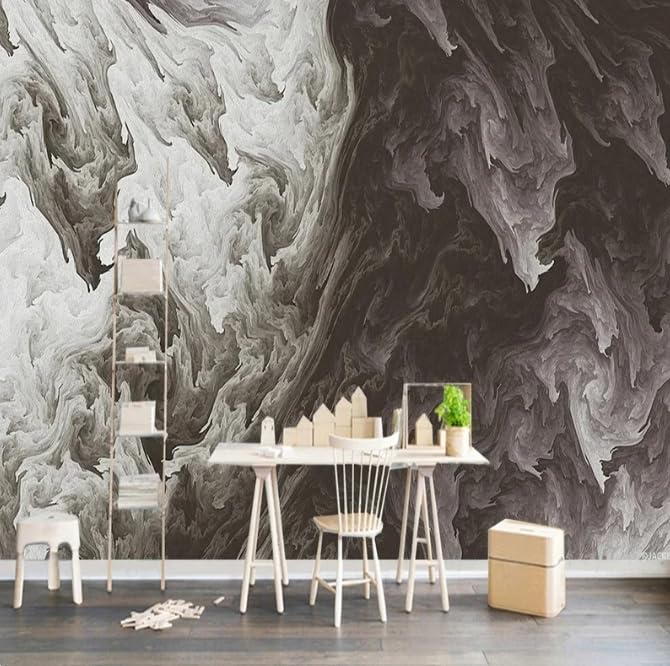 Papier peint moderne salon et chambre gris nuage 3D photo murale style européen 250x175cm
