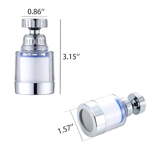 Miniatura 2 de PCTC Purificador de agua giratorio 360 para grifo, multicolor, filtro fuerte, 99.9% de plomo, calcio, óxido, hierro, metales pesados, cloramina,
