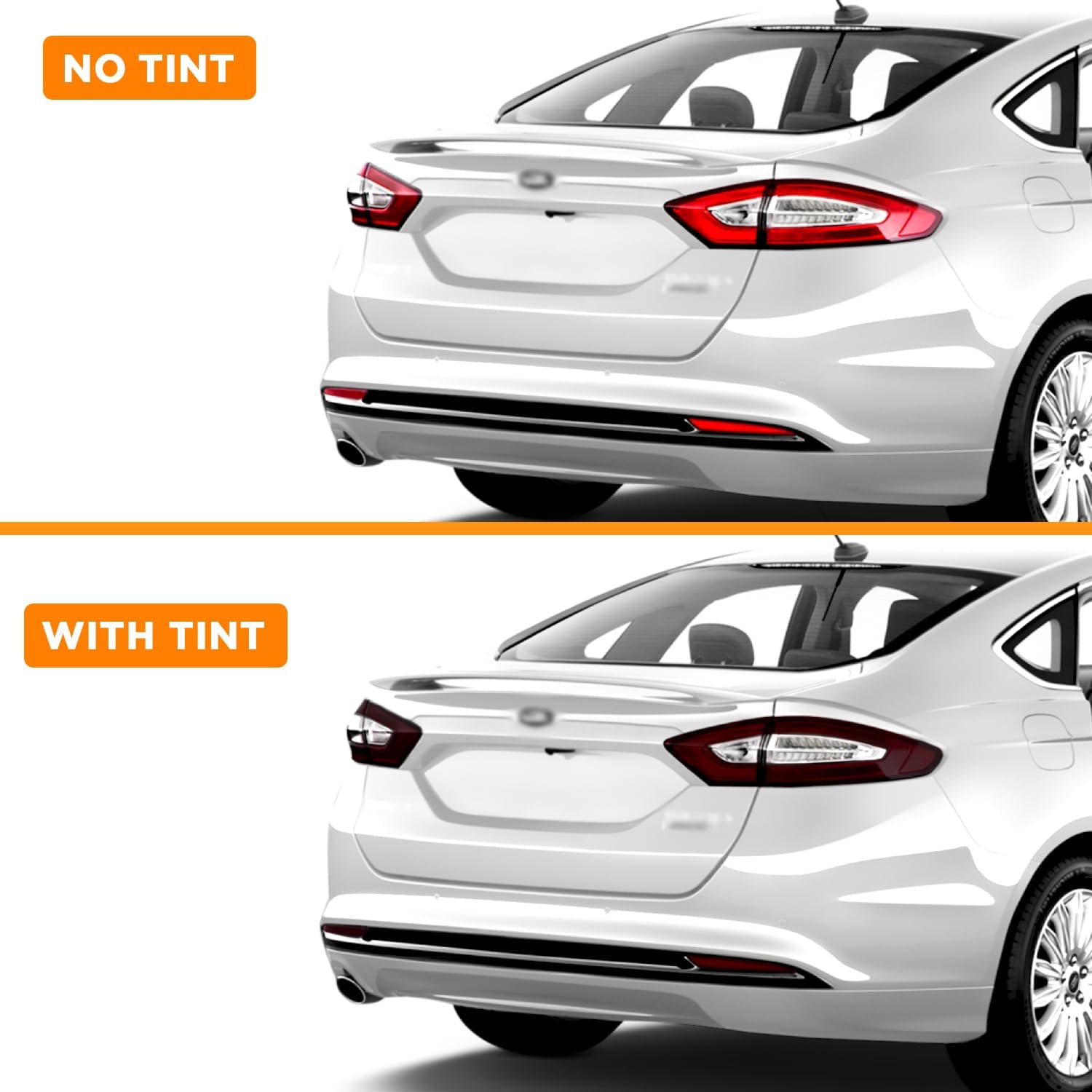 Pre-cut Tail Light & Reflector Tint Kit Compatible with Ford Fusion 2013-2016 | Precision Cut Stretchable PPF Vinyl Overlay Cover Wrap (Dark Smoke)