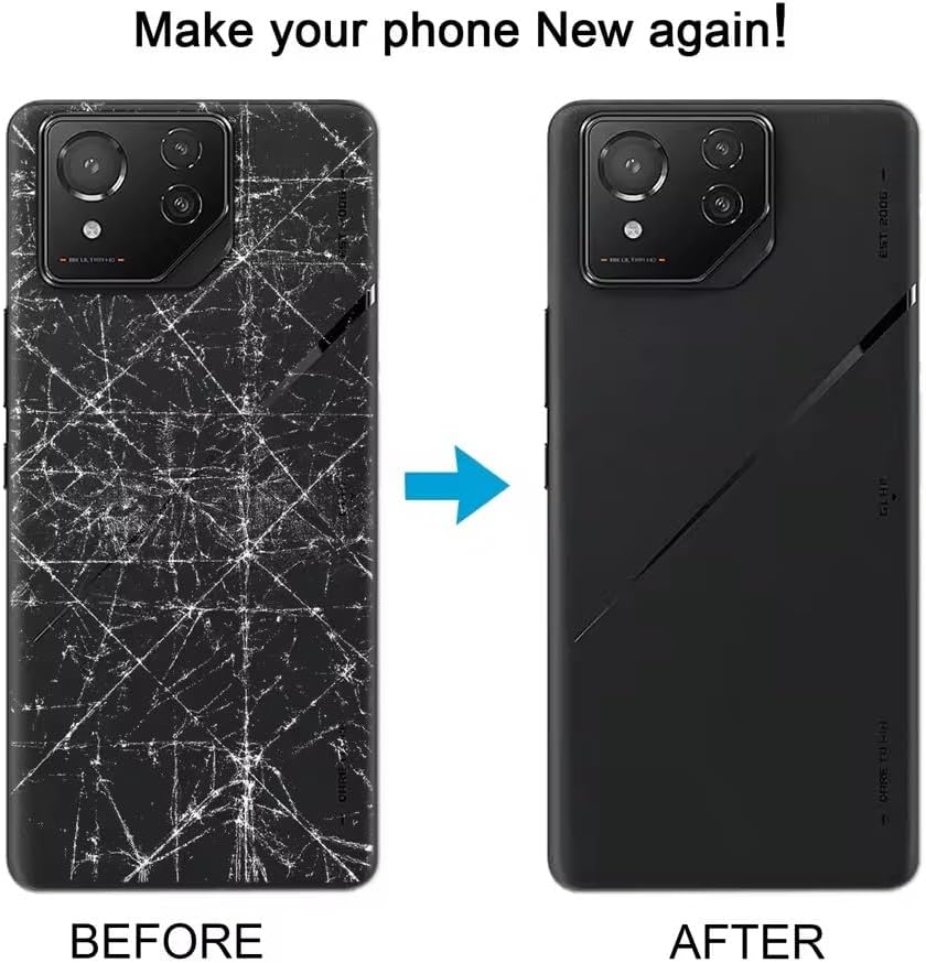 for Asus ROG Phone 8 Pro Back Glass Battery Door Cover Replacement, Rear Housing Case with Camera Lens, for ROG 8 Pro AI2401 Rear Glass Panel Back Cover Repair Parts