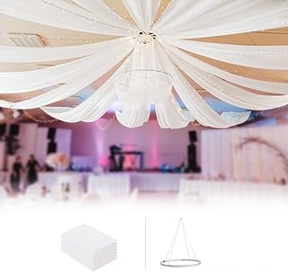 boldworks Ceiling Drapes Hanging Kit for Weddings Tent Bedroom Draping P...