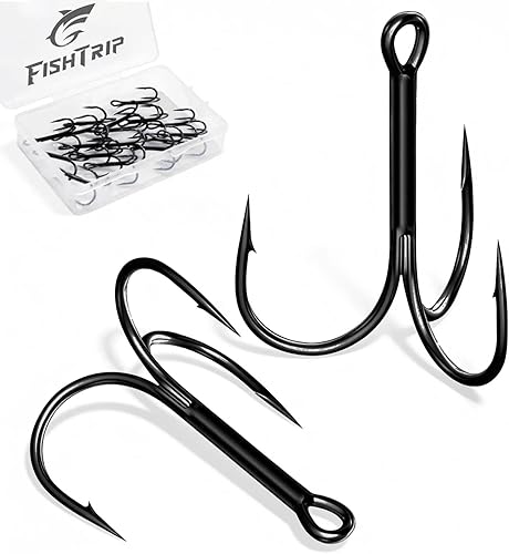 25/10/90/200 anzuelos de pesca, ganchos de pesca triples de acero de alto carbono con ultra brabed afilado para agua salada negro de agua dulce