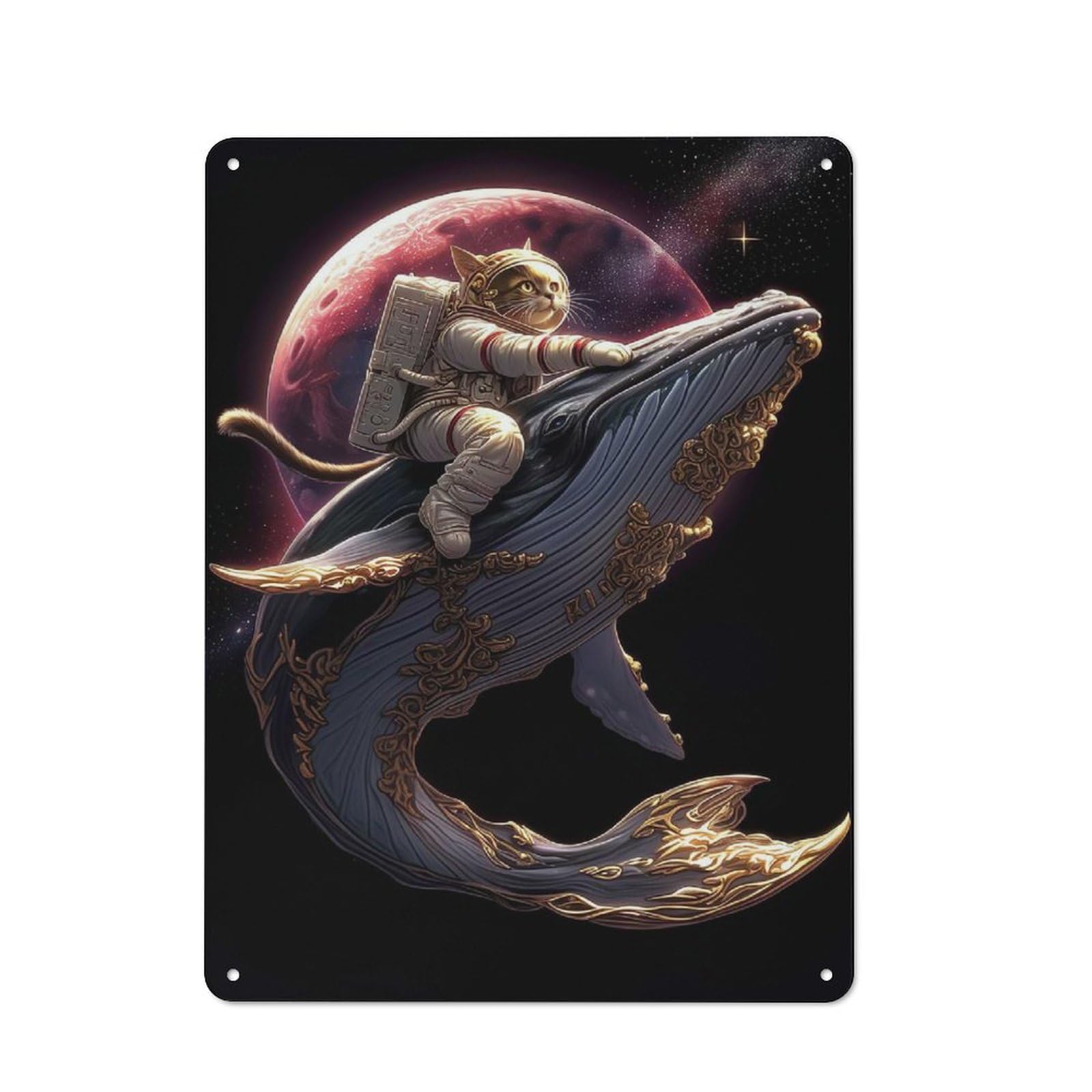 Junmoney Celestial Dreamscape Tin Wall Plaque 40X30cm With For Workshop Wall, Suited To Makers And Diy Enthusiasts