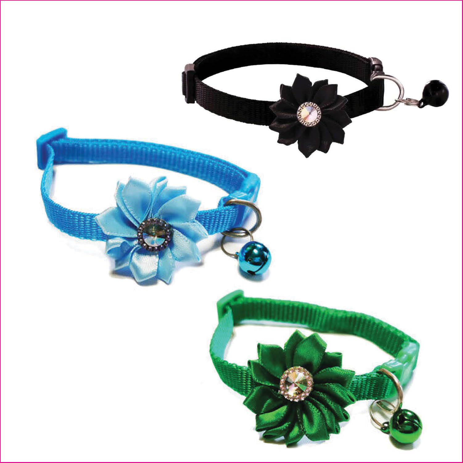 Litvibes Cat & Puppy Collars Set of 3 with Bell & Flower Design,Kitten & Small Dogs Soft Nylon Adjustable Collar,Safe,Solid & Protective Breakaway,Cute Kitty Neckband -(Light Blue,Black,Dark Green) (B0D6N8RN2D) Amazon Price History, Amazon Price Tracker
