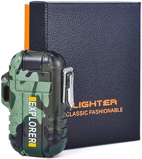 SETHI TRADERS | Rechargeable Waterproof Cigarette Lighter Pocket Lighter Flameless Electric Double Arc Lighter (Military Green, 1 Pcs)-picture-20