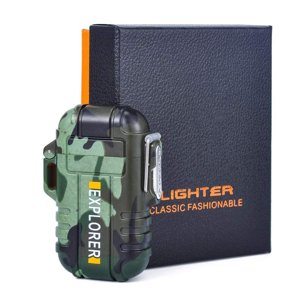 SETHI TRADERS | Rechargeable Waterproof Cigarette Lighter Pocket Lighter  Flameless Electric Double Arc Lighter (Military Green, 1 Pcs) : Amazon.in:  Sports, Fitness & Outdoors