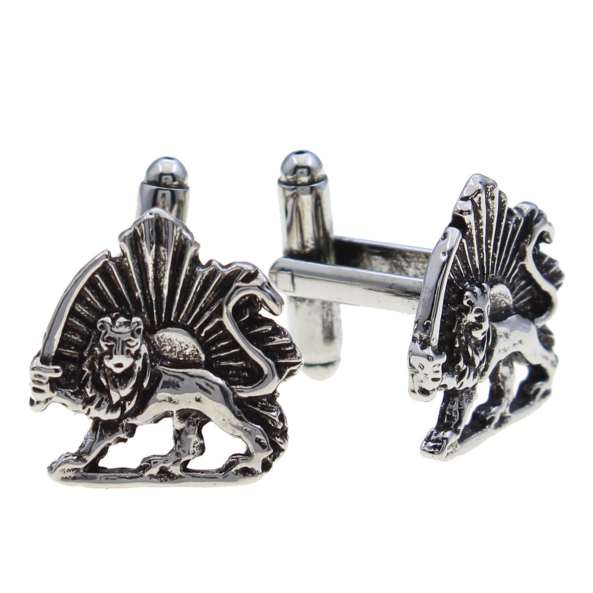 Asoodehdelan Persian Lion Sun Shir Khorshid Cufflinks Persia Pahlavi Farvahar Parsi Art Gift
