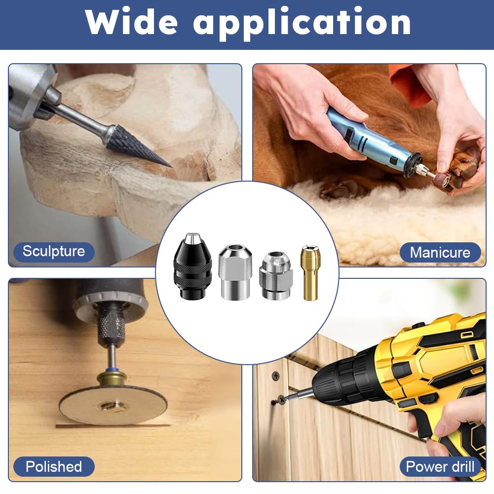 EMVANV Drill Chuck Collet Set - Dremel Accessories -9