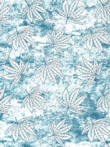 Image of Home Sizzler 2 Pieces Leaf Mist Grommet Eyelet Polyester Door Curtains - 6 Feet, Frosted Aqua, Light-Filtering