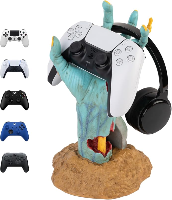 Soporte para control Gaming Grupo Erik | Equipos de juego | Figura del soporte del controlador | Soporte y controlador para auriculares | Accesorios de juego para escritorio | Regalos para jugadores | Decoraciones de Halloween