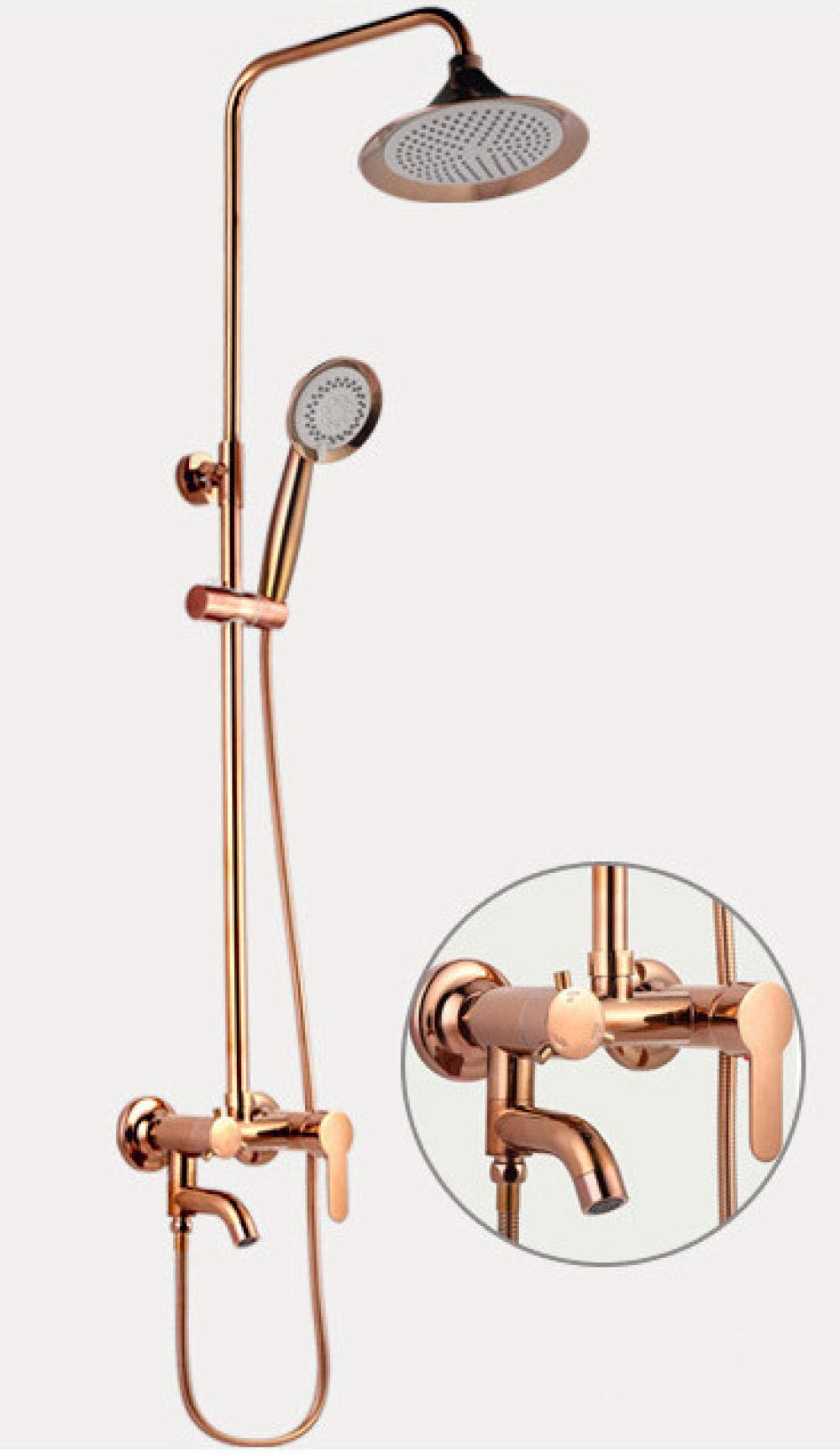 SBCGFY Rainfall Shower Faucet Set Mixer Tap, Plated Bath Shower Faucet Wall Mounted, Bathroom Brass Shower Faucet