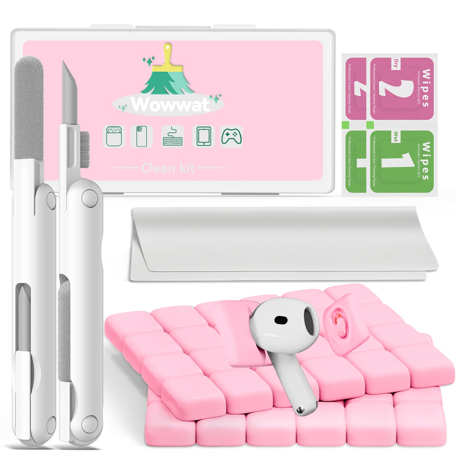 for AirPods Cleaning Kit with Cleaner Pen&amp;Cleaning Putt-Pink